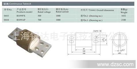 银达电器 保险丝 圆管螺栓连接式半导体器件保护用快速熔断器-RS